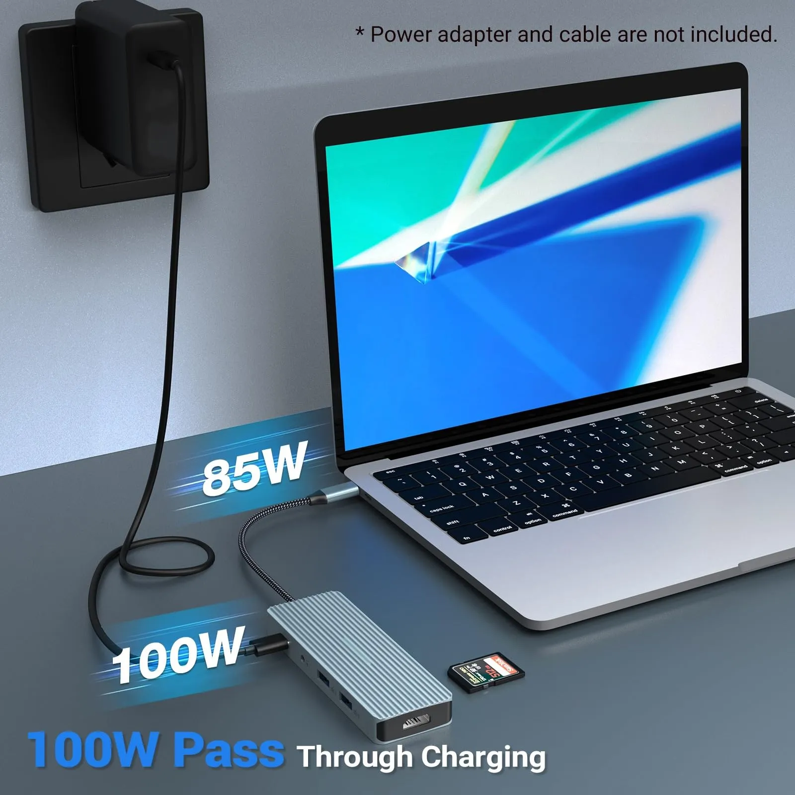 10 in 1 USB C Hub, Tymyp Adapter Hub with 4K HDMI, 2 x USB 3.0, USB-C 3.0 Data Transfer, 2 x USB 2.0, 100W PD, SD/TF, 3.5mm Audio Jack for Laptops, iPad