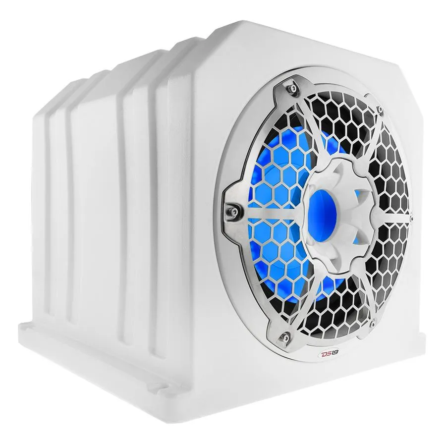 10" Marine Grade Subwoofer with Passive Sub 4 Ohms 700 Watt Max RGB Lights White