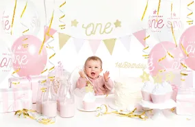 1st Birthday Party Decoration Box Pink
