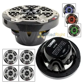 2 Pair (4) DS18 8" 2-Way Speakers CF8 Marine Hydro ATV RGB LED Lights 400 Watts