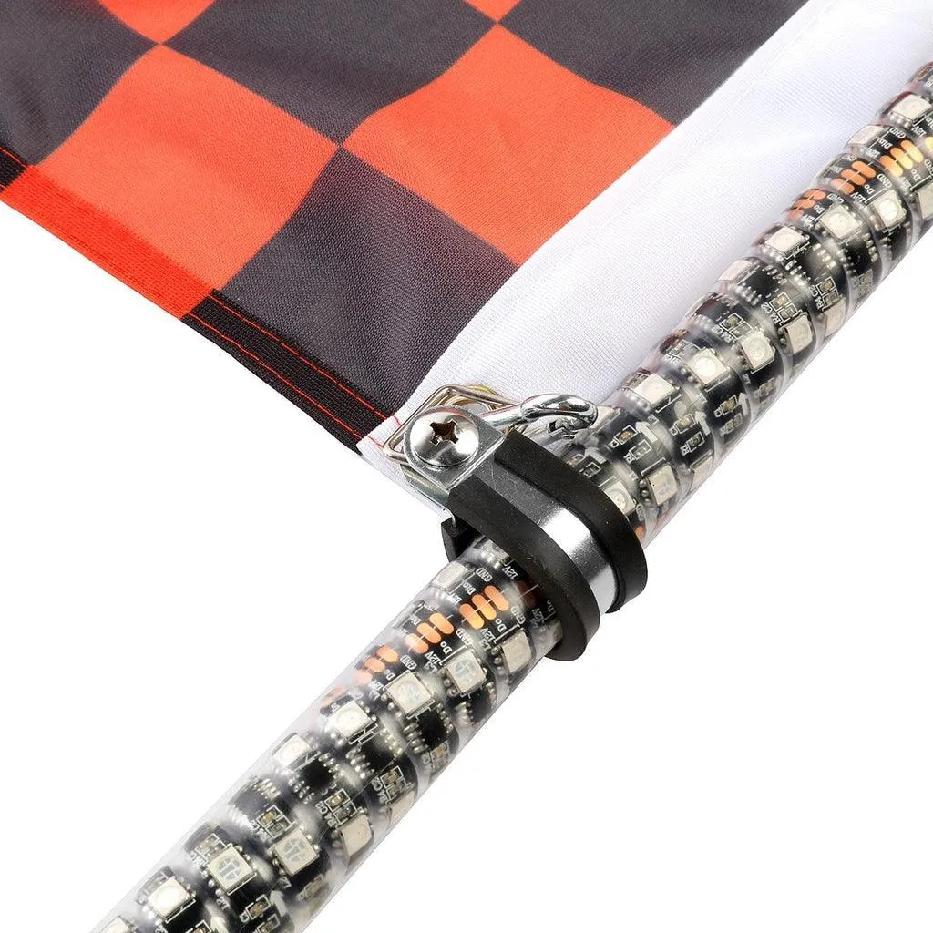 4FT RGB LED Whip Lights & RGB LED Rock Lights Set with Bluetooth Controlled