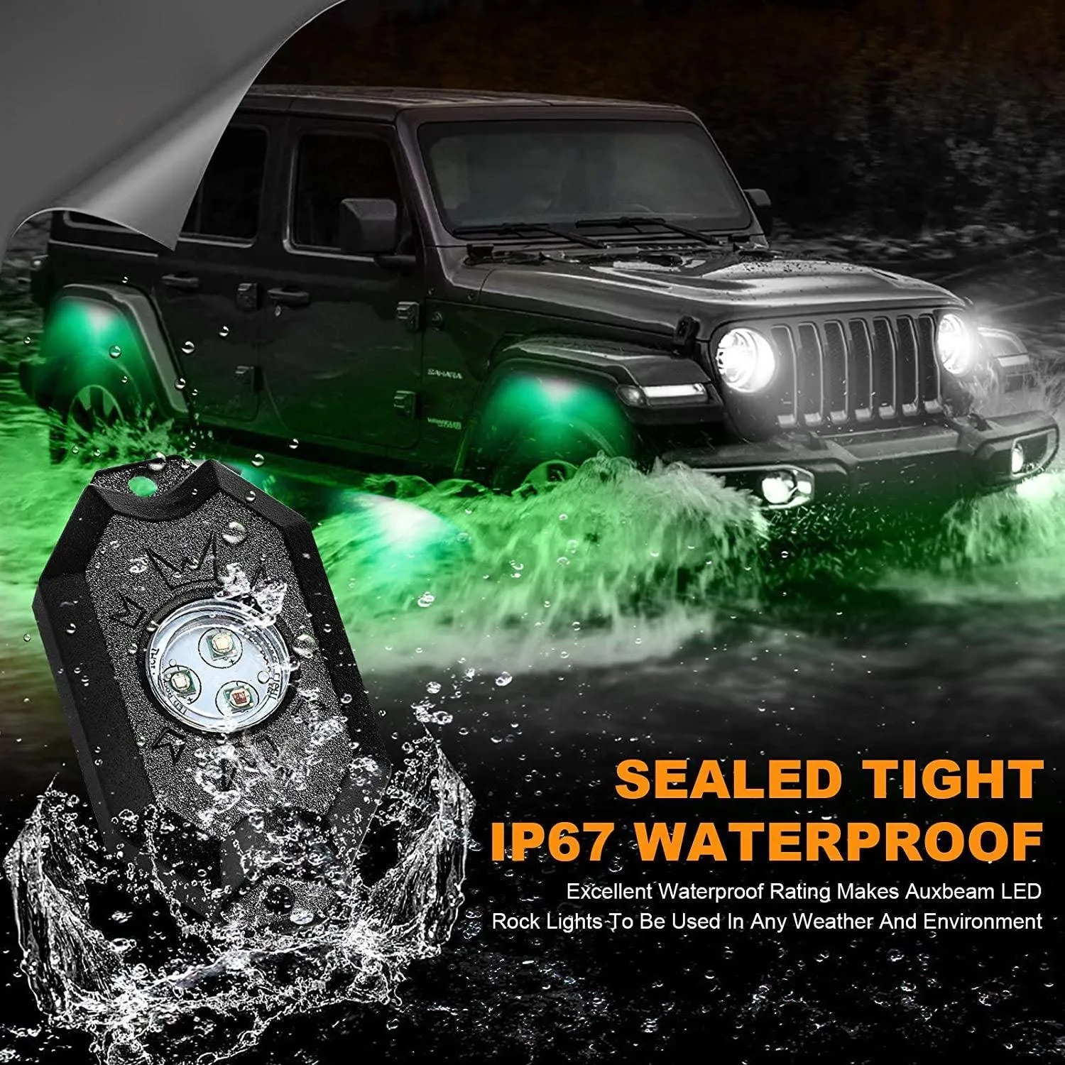 (4Pcs/8Pcs/12Pcs Set) RGB LED Rock Light Set with Bluetooth Controller