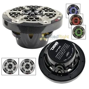 6.5" Marine Speakers 2 Way RGB LED Light 375 Watts Max Pack DS18 CF65 ATV UTV