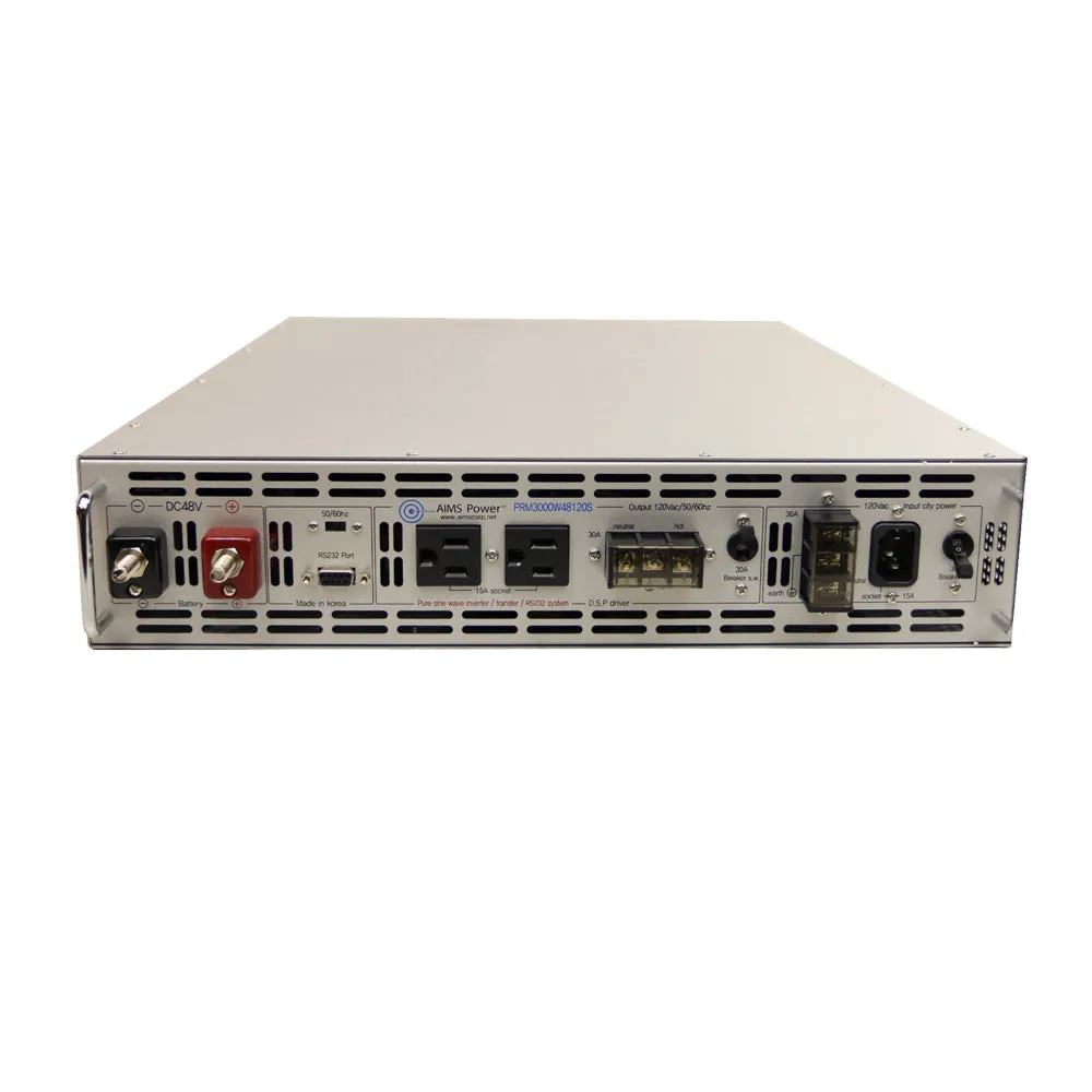 AIMS Power 3000 Watt 48 Volt Rack Mount Pure Sine Inverter