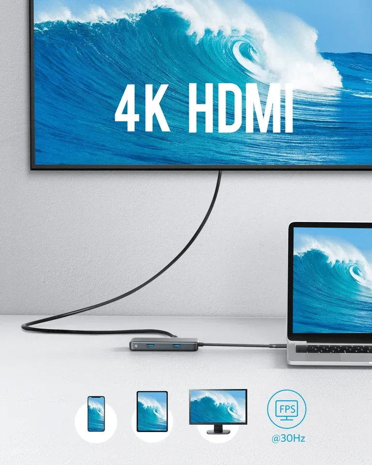 Anker PowerExpand  USB-C (7-in1) with 60W Power Delivery - A8352