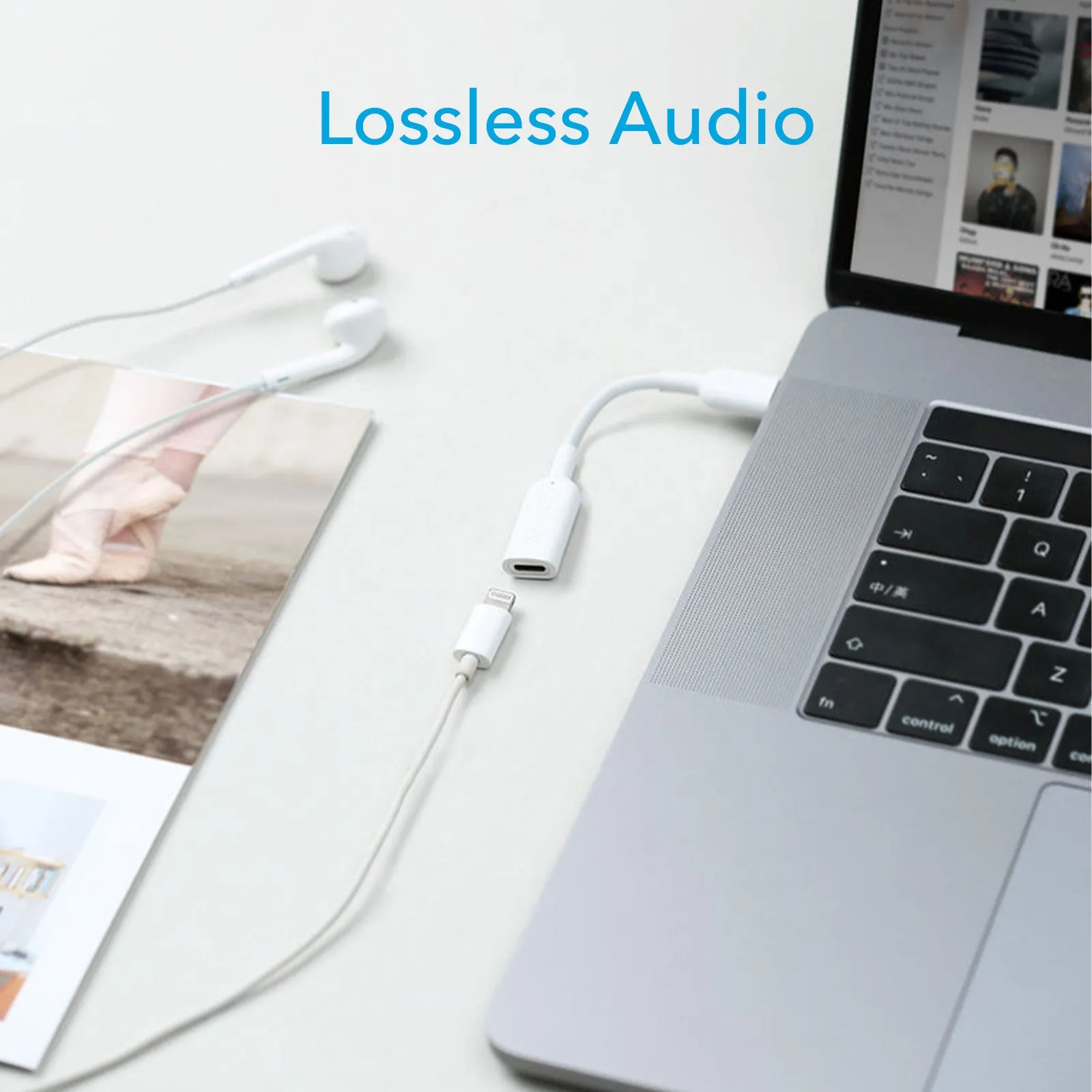 Anker USB-C To Lightning Female Audio Adapter - White