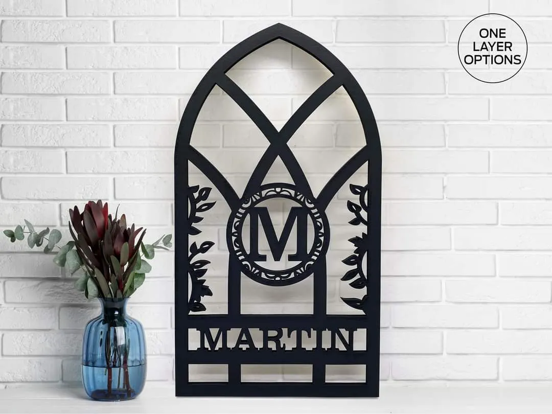 Arch Window Custom Monograms