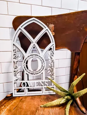 Arch Window Custom Monograms
