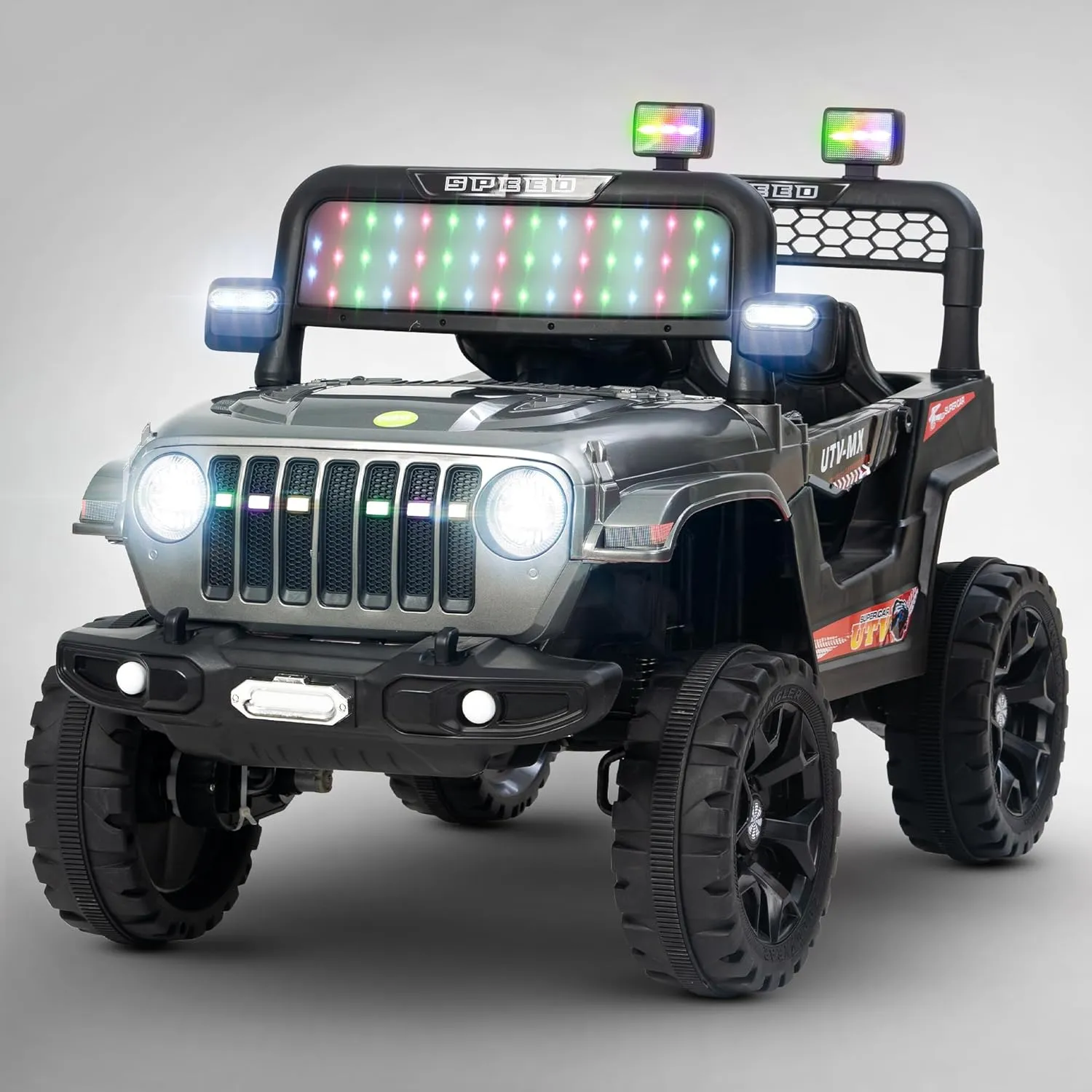 Baybee Maxey 4x4 Battery Operated Jeep for Kids, Ride on Toy Rechargeable Baby Car with LED & RGB Light & Music, Kids Big Battery Car, Electric Jeep for Kids to Drive