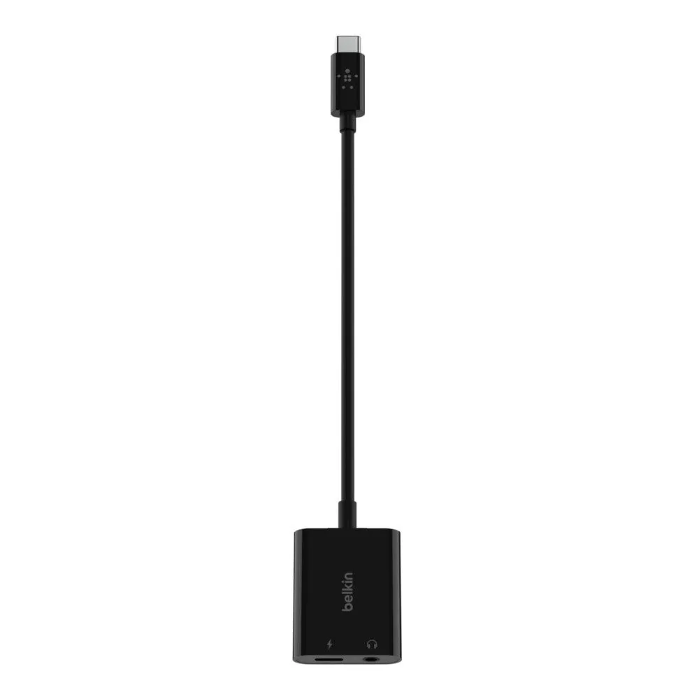 Belkin NPA004btBK 3.5mm Audio   USB-C Charge Adapter with 16cm Cable - Black