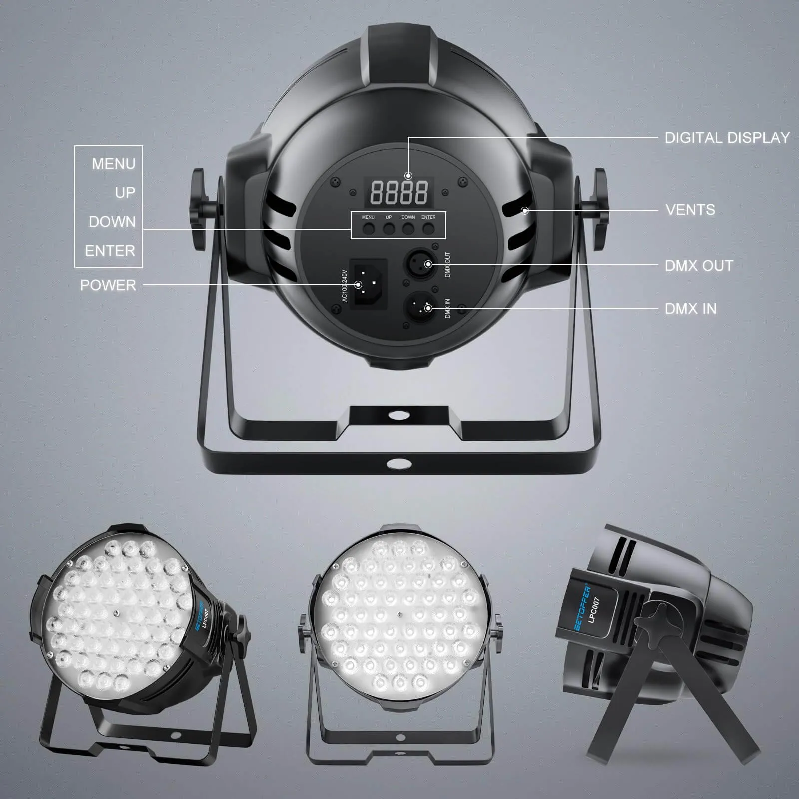 Betopper 54x3W LED Par Light  RGB 3-IN-1 Full-Color For Wedding Night Club Theater