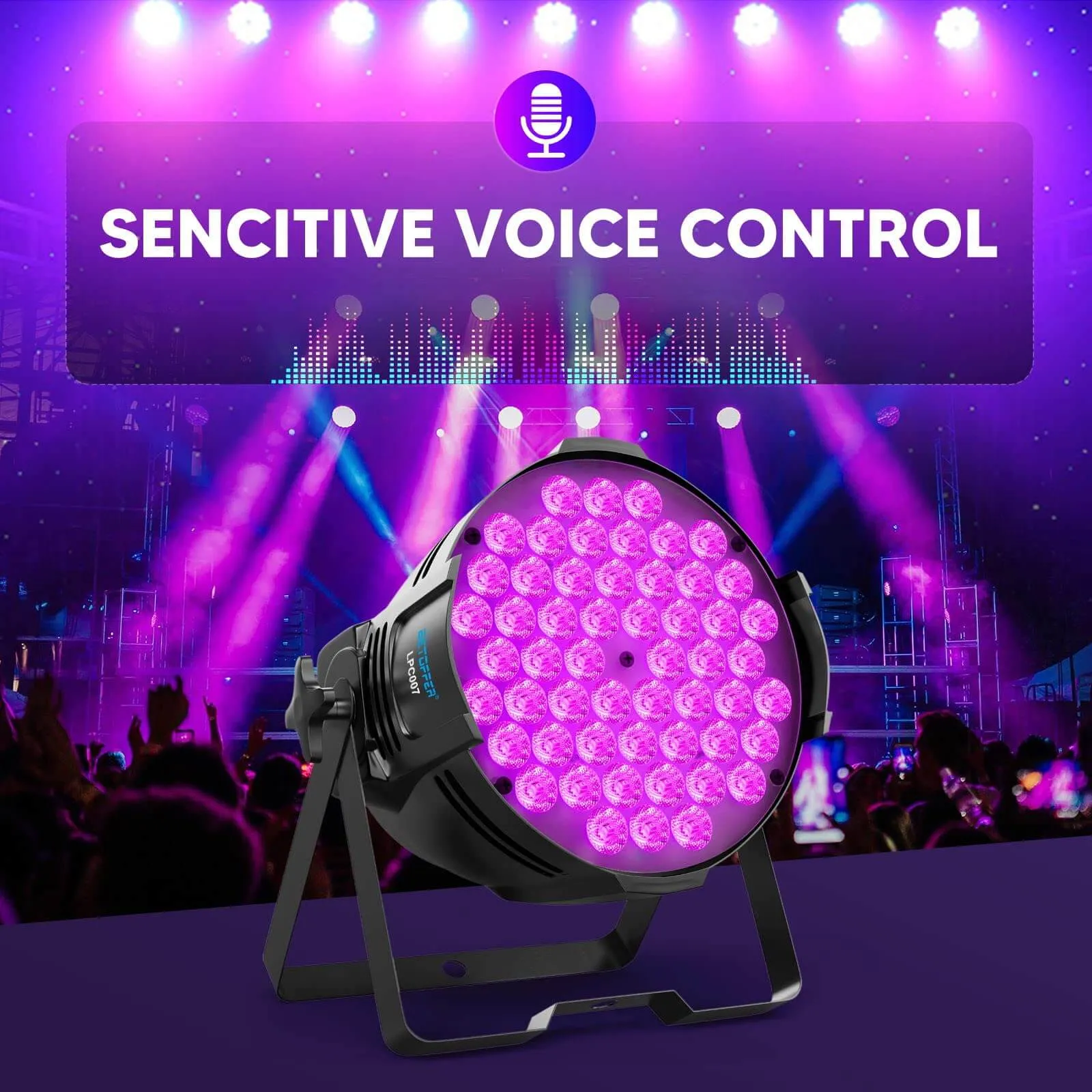 Betopper 54x3W LED Par Light  RGB 3-IN-1 Full-Color For Wedding Night Club Theater