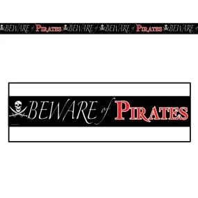 Beware Of Pirates Party Tape 7.50cm x 6m