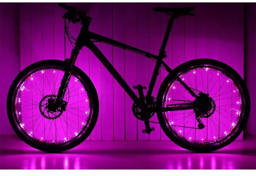 Bike Wheel LED Lights 2 Pack For Night Riding - Battery Operated & Included - Assorted Colours