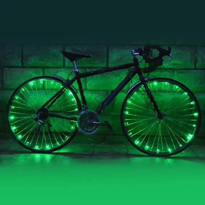 Bike Wheel LED Lights 2 Pack For Night Riding - Battery Operated & Included - Assorted Colours