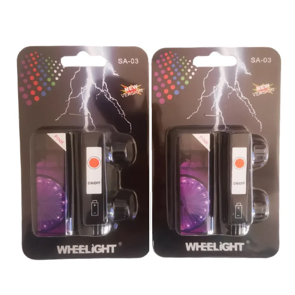 Bike Wheel LED Lights 2 Pack For Night Riding - Battery Operated & Included - Assorted Colours