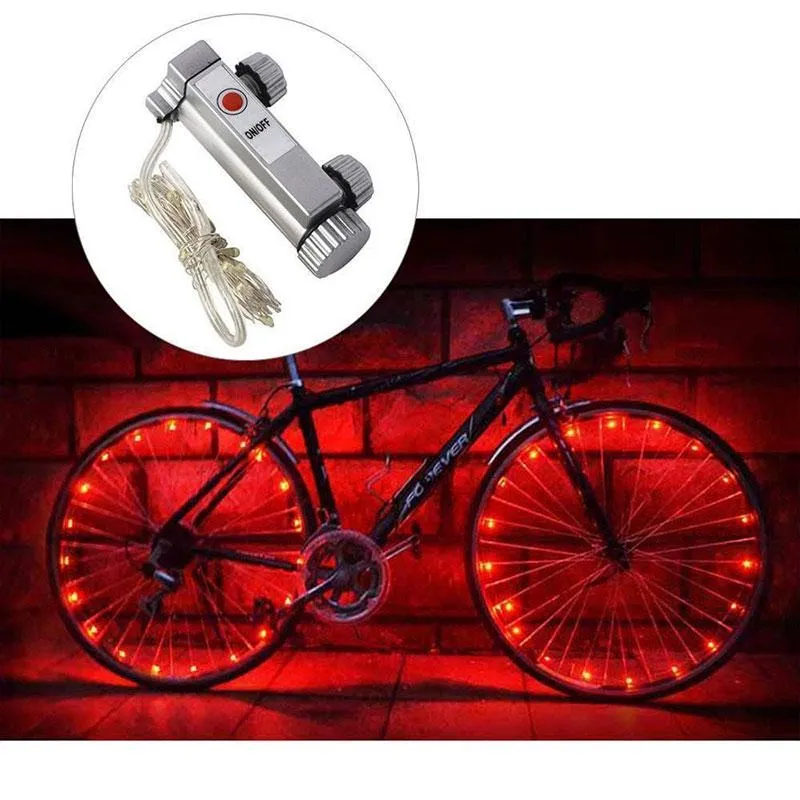 Bike Wheel LED Lights 2 Pack For Night Riding - Battery Operated & Included - Assorted Colours