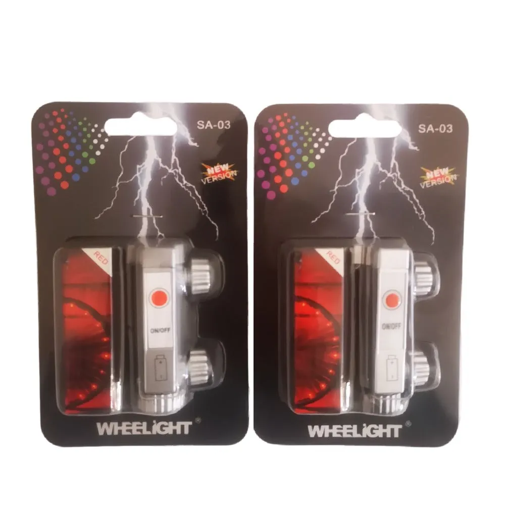 Bike Wheel LED Lights 2 Pack For Night Riding - Battery Operated & Included - Assorted Colours
