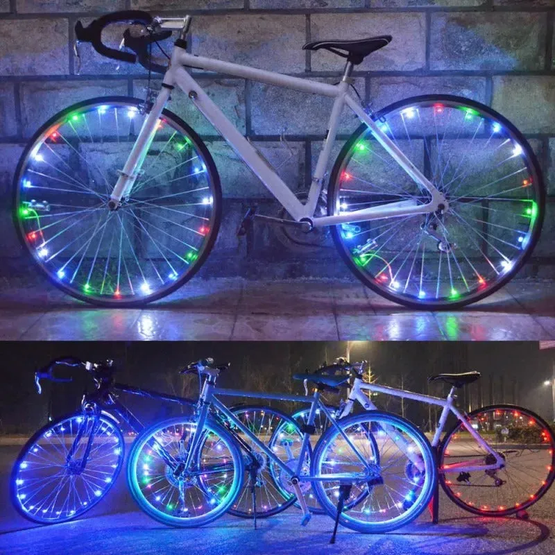 Bike Wheel LED Lights 2 Pack For Night Riding - Battery Operated & Included - Assorted Colours