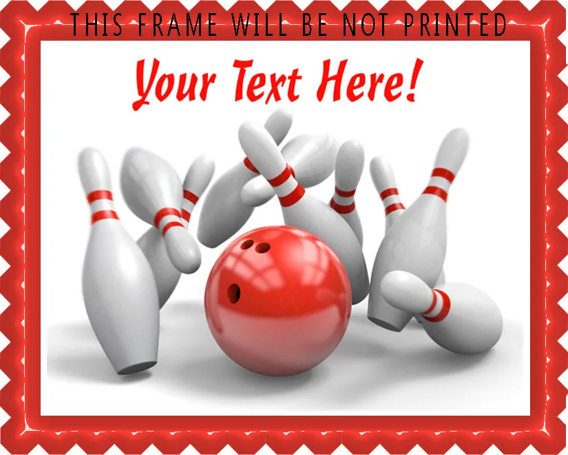 Bowling - Edible Cake Topper, Cupcake Toppers, Strips