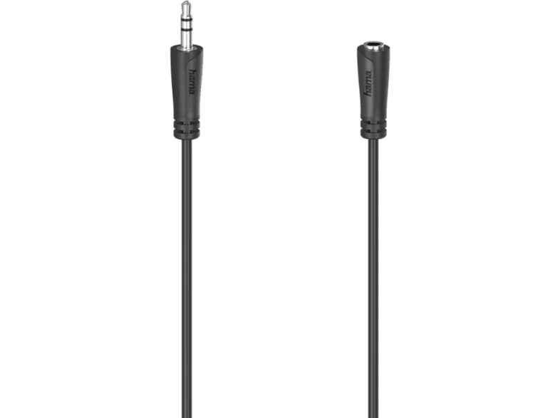 Cable audio - Hama 00200724, 3 m, Extensión, Jack de 3.5 mm, Negro