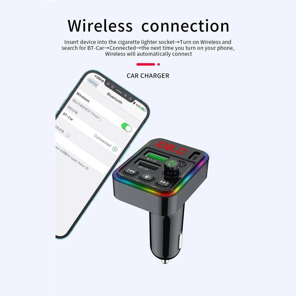 Car Fm Transmitter Cigarette Lighter Type Mp3 Player Bluetooth
