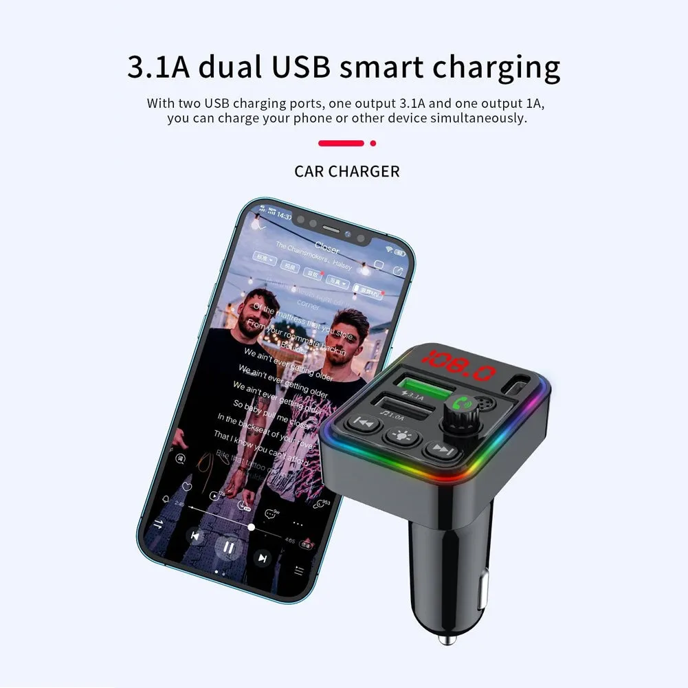 Car Fm Transmitter Cigarette Lighter Type Mp3 Player Bluetooth