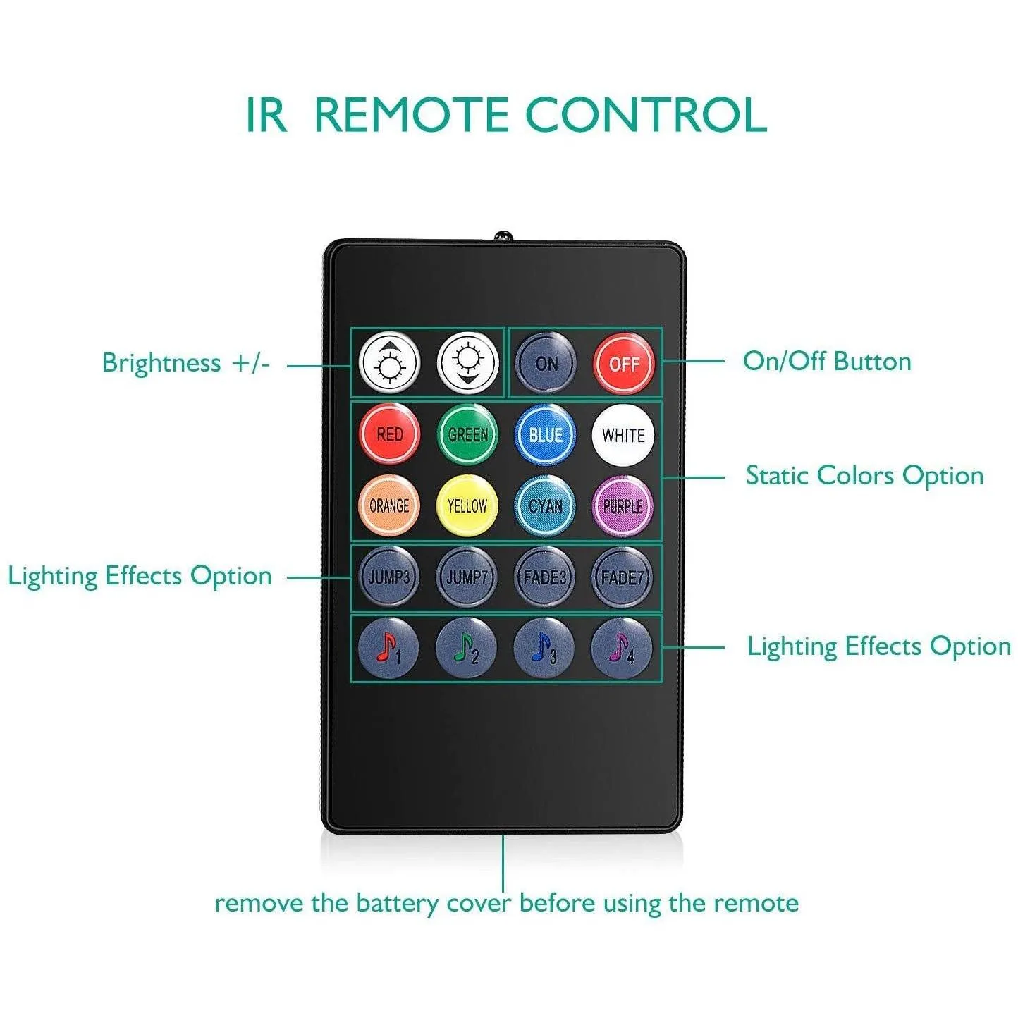 Car LED Strip Lights with Sound Active Function and Remote Controller