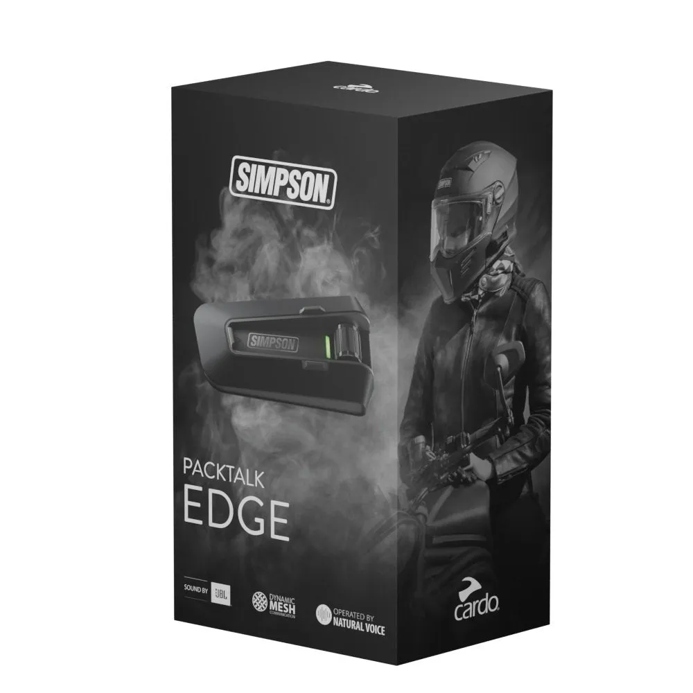 Cardo Packtalk Edge Motorcycle Bluetooth Communication System by Simpson