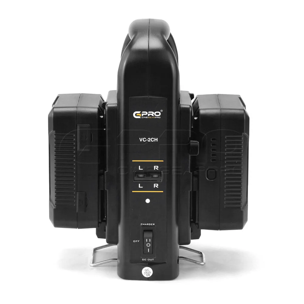 CGPRO VC-2CH Dual Channel Charger For Professional V-Lock Li-ion Camera Batteries