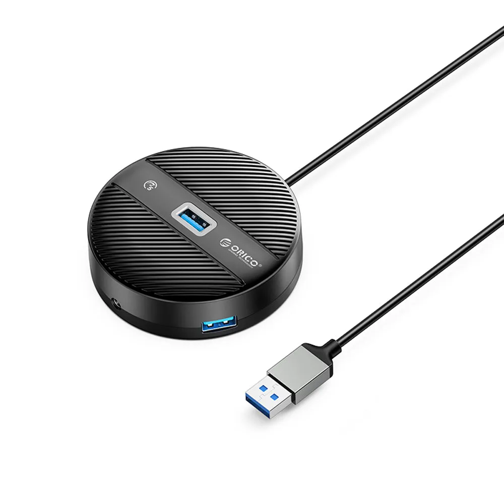 [CLEARANCE] ORICO 4-IN-1 USB HUB 5GBPS (0.3M,1.8M) USB-A Cable with 3.5mm Audio/Microphone Output & 3-Port USB 3.0 | Windows, Linux & macOS Support | for PCs, Computer Desktops & Laptops | USB Hubs & Docking Stations | YS4-U3