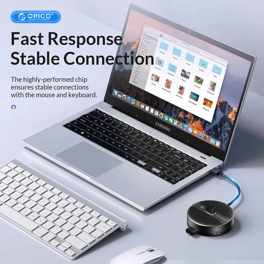 [CLEARANCE] ORICO 4-IN-1 USB HUB 5GBPS (0.3M,1.8M) USB-A Cable with 3.5mm Audio/Microphone Output & 3-Port USB 3.0 | Windows, Linux & macOS Support | for PCs, Computer Desktops & Laptops | USB Hubs & Docking Stations | YS4-U3
