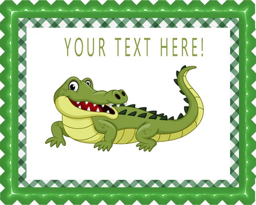 Crocodile - Edible Cake Topper, Cupcake Toppers, Strips