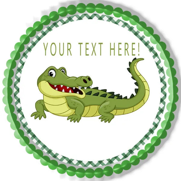 Crocodile - Edible Cake Topper, Cupcake Toppers, Strips