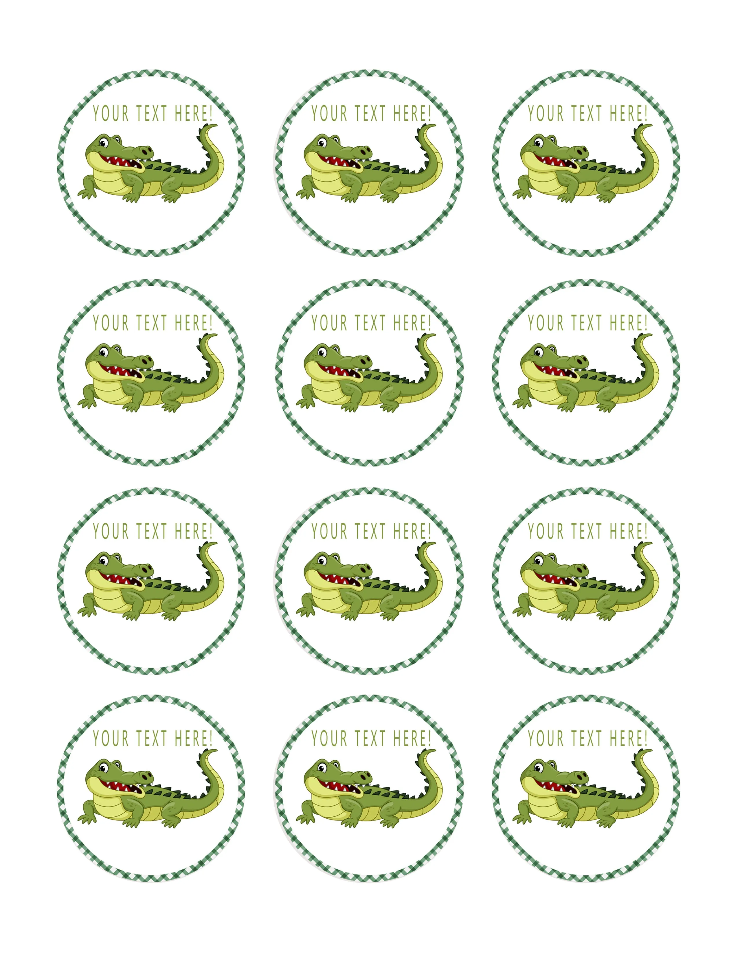 Crocodile - Edible Cake Topper, Cupcake Toppers, Strips
