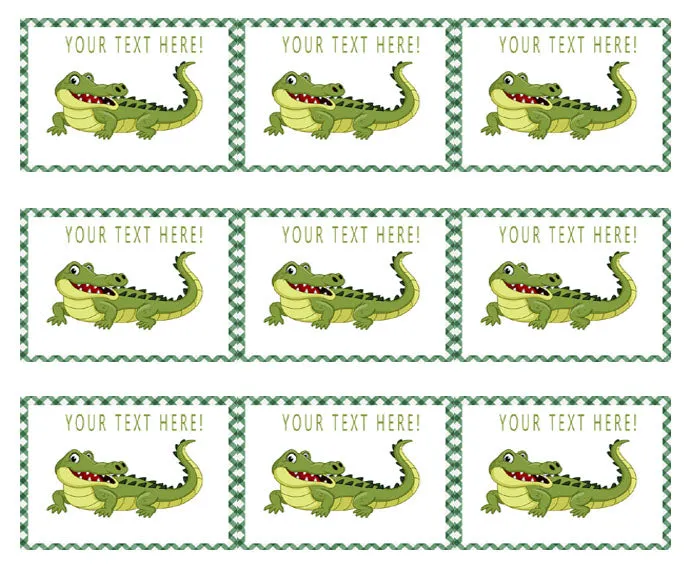 Crocodile - Edible Cake Topper, Cupcake Toppers, Strips