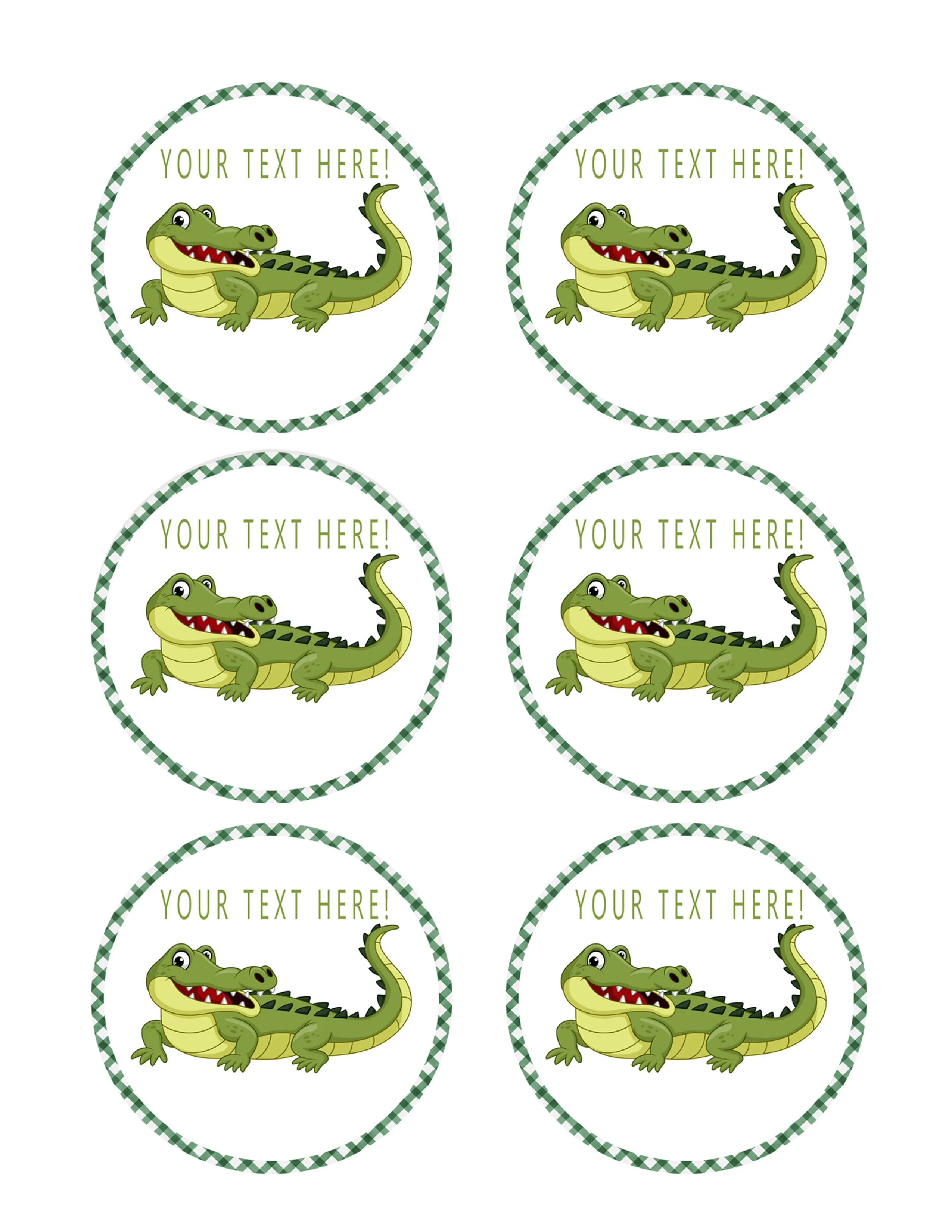 Crocodile - Edible Cake Topper, Cupcake Toppers, Strips