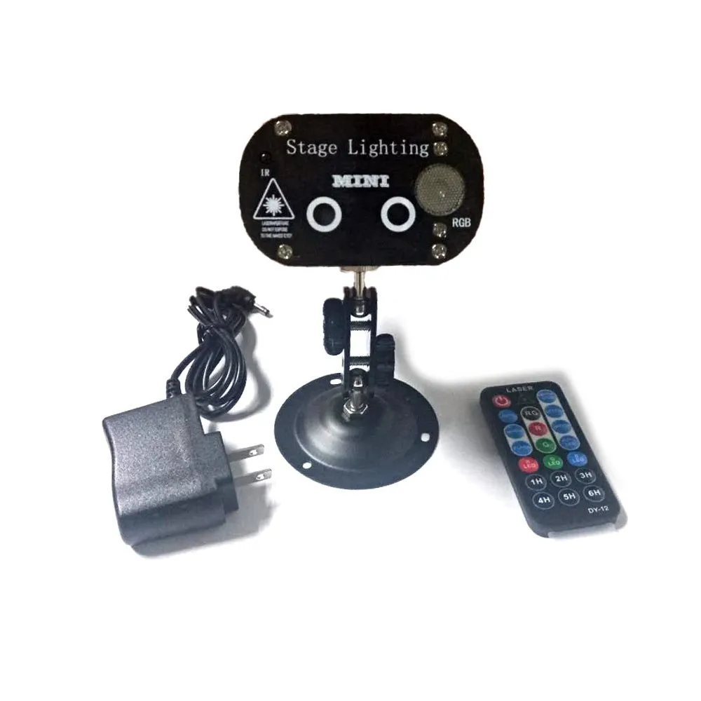 CRONY 12 patterned double holes Laser stage light Quality remote control mini stage light ,RGB laser stage light for party