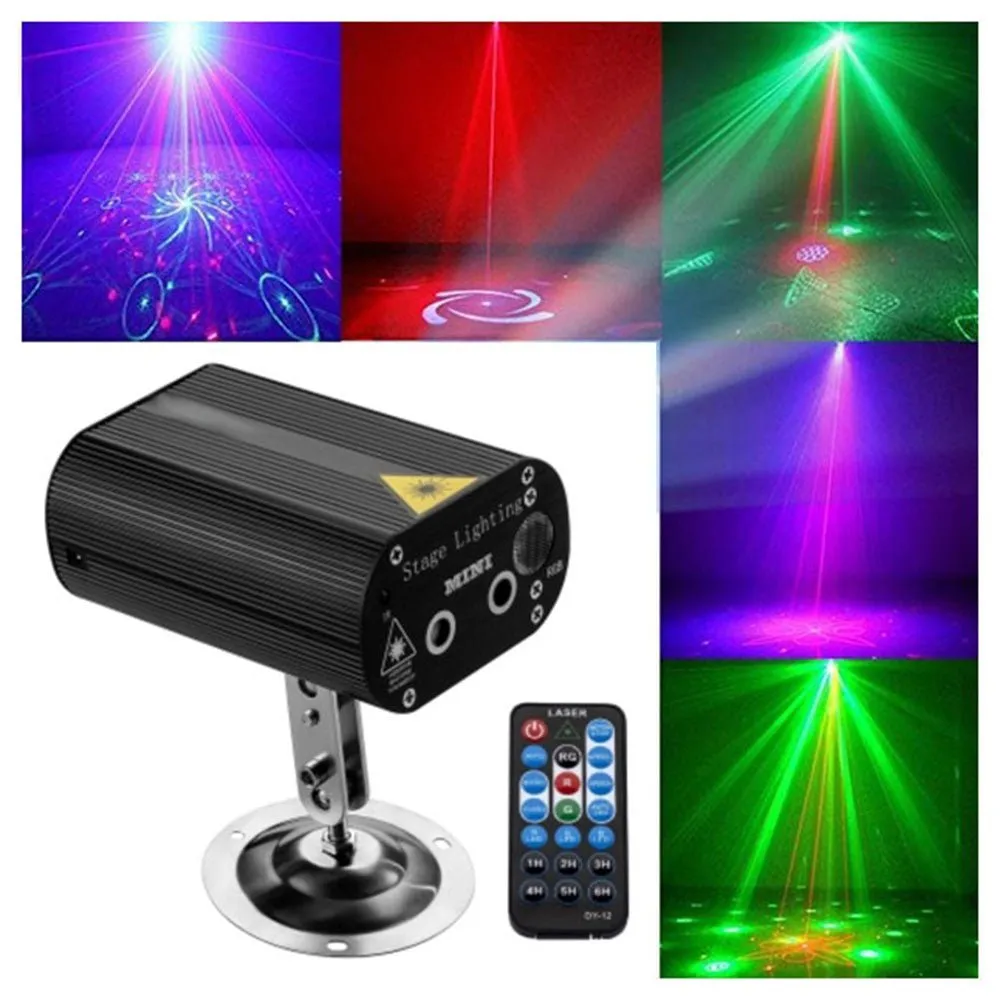 CRONY 12 patterned double holes Laser stage light Quality remote control mini stage light ,RGB laser stage light for party