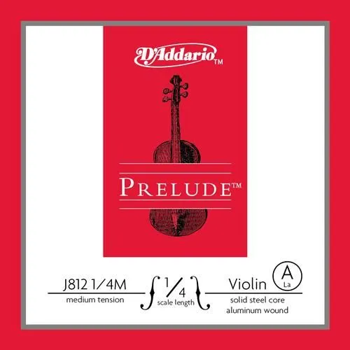 D'Addario Prelude Violin Single A String, 1/4 Scale, Medium Tension
