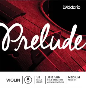 D'Addario Prelude Violin Single A String, 1/8 Scale, Medium Tension