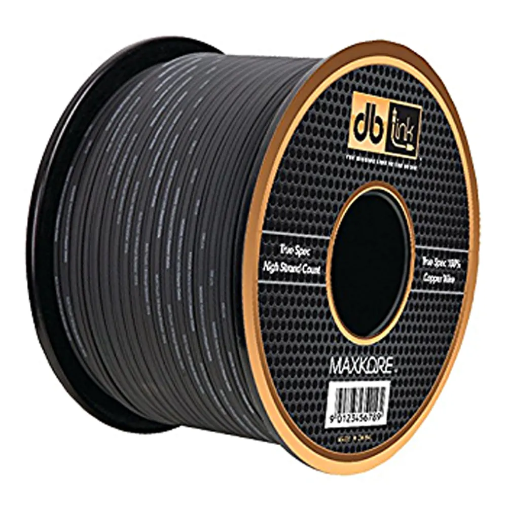 DB Link Black Power Wire 250' 12 Gauge Speaker Wire, 100% Oxygen Free Copper
