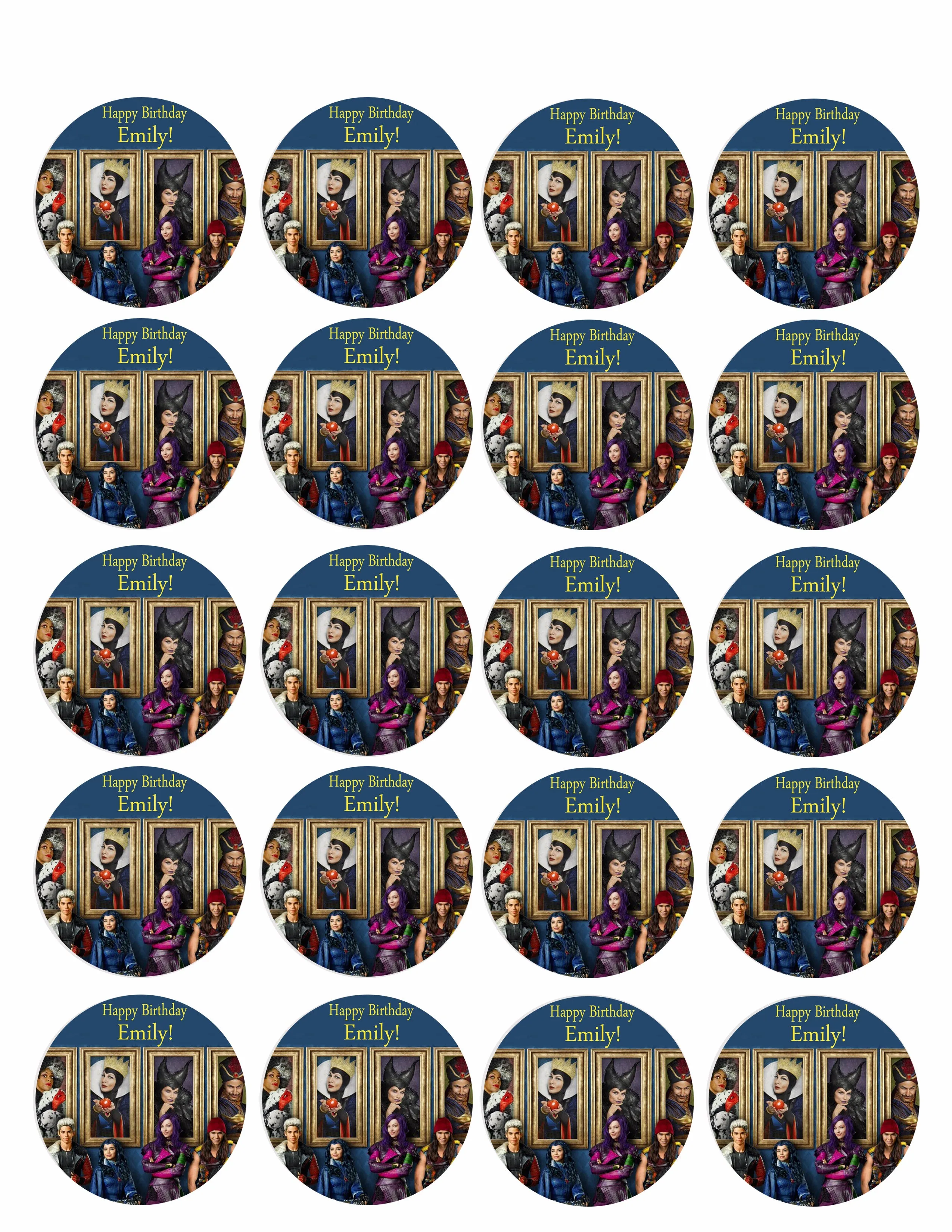 Descendants - Edible Cake Topper, Cupcake Toppers, Strips
