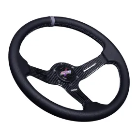 DND Carbon Fiber Race Steering Wheel (60mm Deep, 350mm) 6 Bolt - Gray / Purple / Red