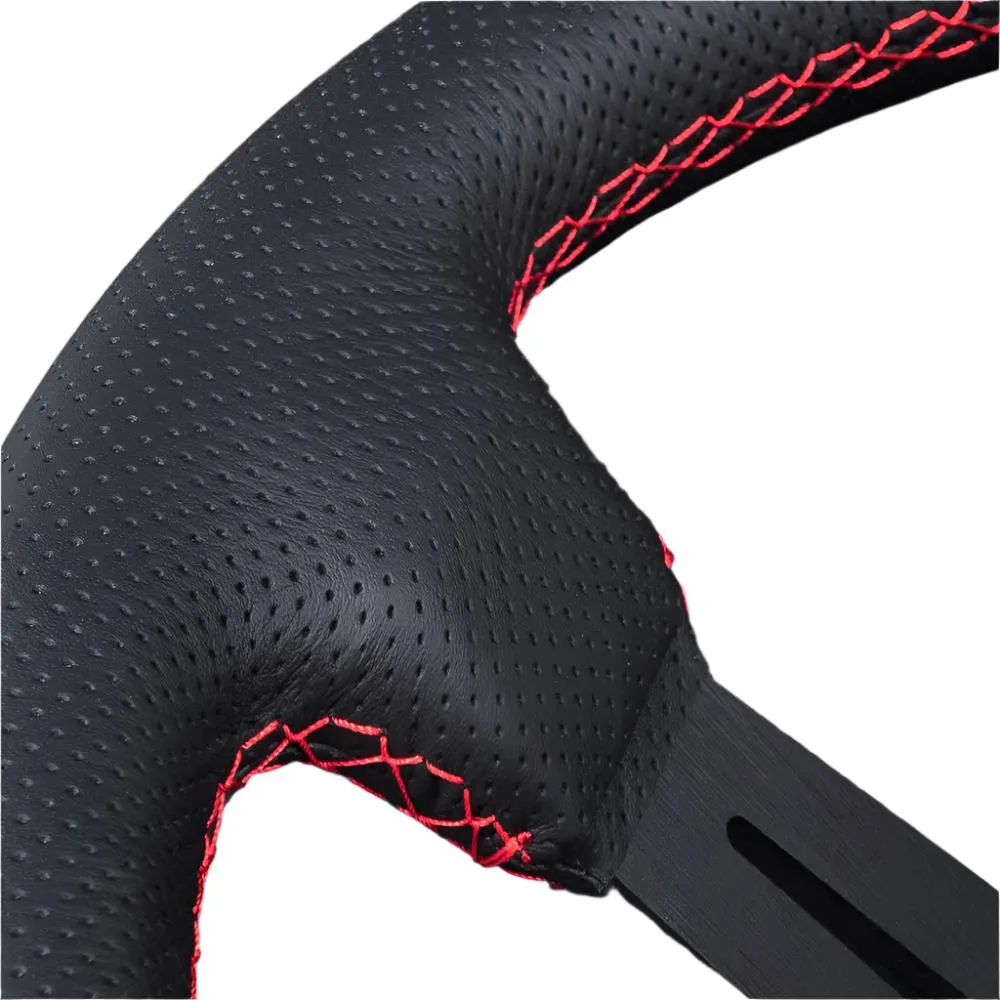 DND Carbon Fiber Race Steering Wheel (60mm Deep, 350mm) 6 Bolt - Gray / Purple / Red