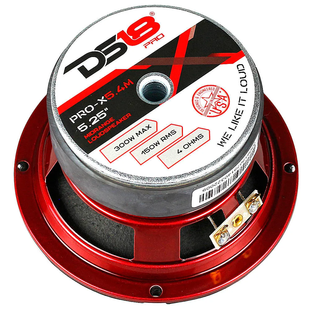 DS18 5.25 " Midrange Speaker 300 Watts Max Power 4 Ohm Car Audio Pro- X5.4M
