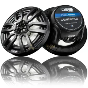 DS18 8" Marine Speaker System RGB LED Light 375W Max Boat ATV NXL-8BK Black Pair