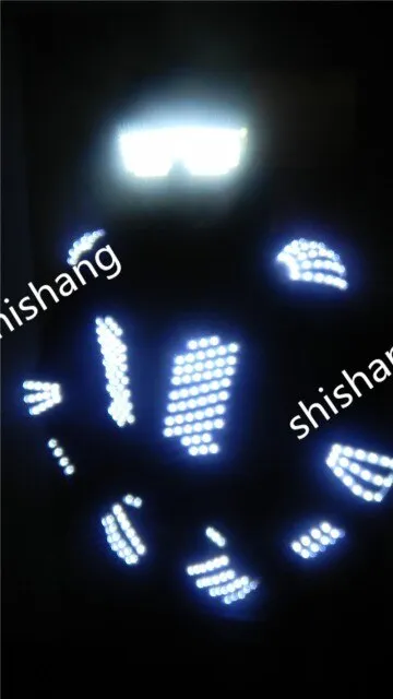 DX005 Mens ballroom LED Luminous costumes/ lluminated Suit LED lights glasses LED gloves total set/dj led light dancing clothes