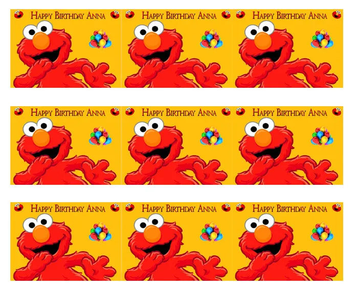 Elmo - Edible Cake Topper, Cupcake Toppers, Strips