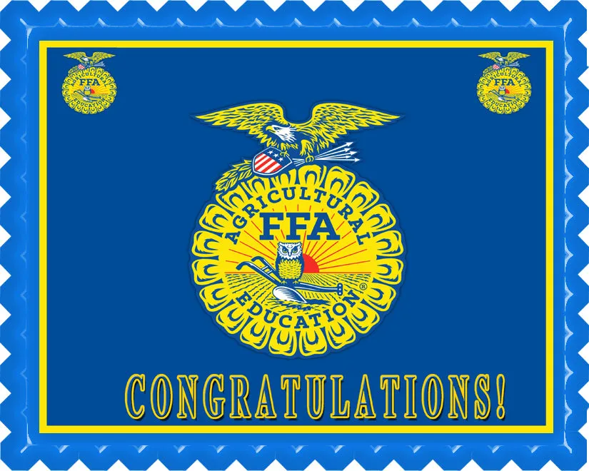 FFA - Edible Cake Topper, Cupcake Toppers, Strips